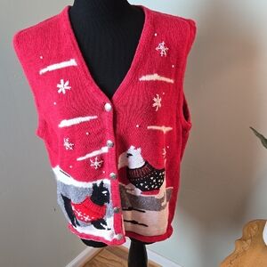 Bobbie Brooks Scottie Dog Red Sweater Vest